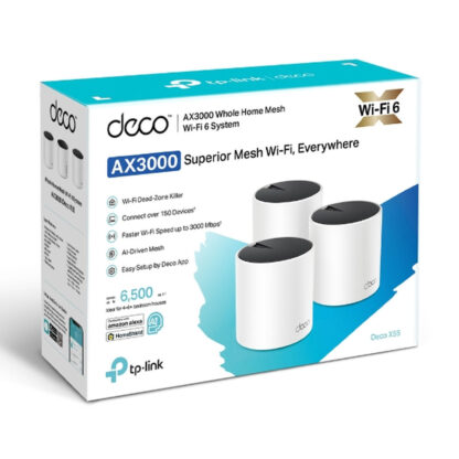 Άκαμπτο Καλώδιο Δικτύου UTP Κατηγορίας 6 TP-Link DECO X55 3PACK Λευκό Μαύρο (3 Μονάδες)