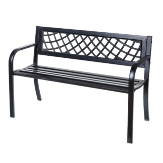 Bench with backrest Anthracite Iron (123 X 53 X 86 cm) - Παγκάκι με Στήριγμα Πλάτης Ανθρακί Σίδερο