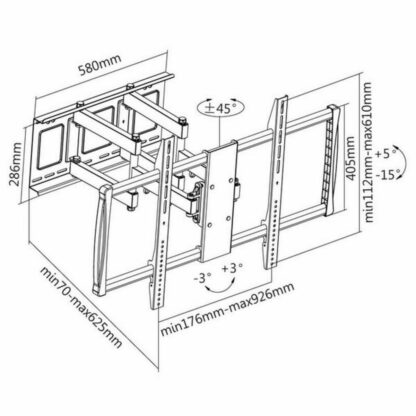 Βάση Τηλεόρασης TooQ LP75100TN-B 60"-100" 60" 80 kg