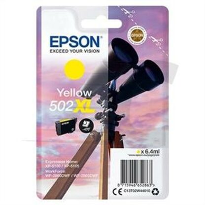 Αυθεντικό Φυσίγγιο μελάνης Epson XP-5100 5105 WF2860DWF 2865DWF Nº 502XL Κίτρινο (x10)