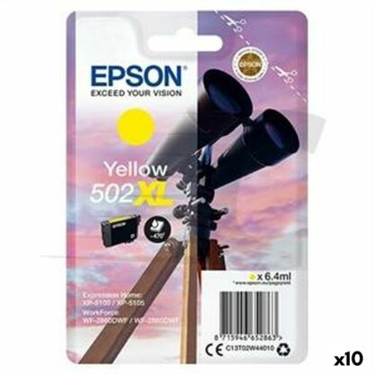 Αυθεντικό Φυσίγγιο μελάνης Epson XP-5100 5105 WF2860DWF 2865DWF Nº 502XL Κίτρινο (x10)