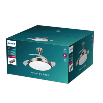 Ανεμιστήρας Οροφής με Φως Philips Atlas 35 W 28 W 4500 Lm νικέλιο (2700 K)