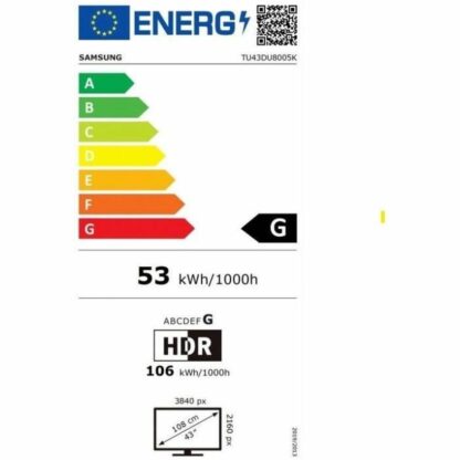 Smart TV Samsung 43CU8005 43" 4K Ultra HD LED HDR HDR10+ (Ανακαινισμένα A)