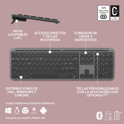 Ασύρματο Πληκτρολόγιο Logitech 920-012455 Γραφίτης QWERTY