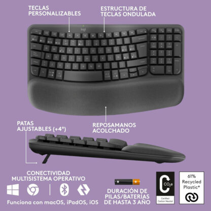 Πληκτρολόγιο Logitech 920-012296 Γραφίτης Ισπανικά QWERTY