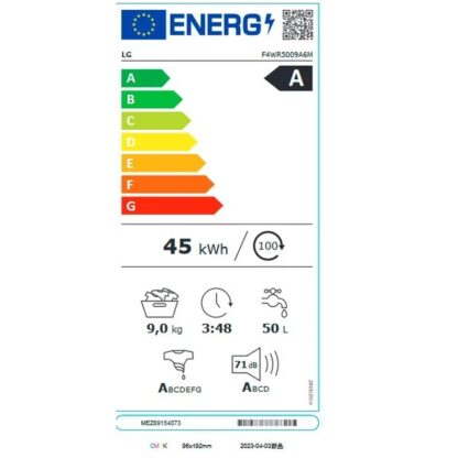 Πλυντήριο ρούχων LG F4WR5009A6M 60 cm 1400 rpm 9 kg