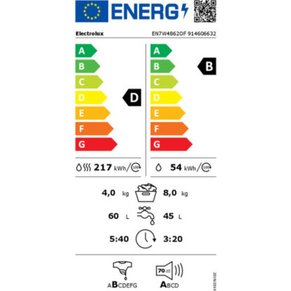 Washer - Dryer Electrolux EN7W4862OF 8kg / 4kg