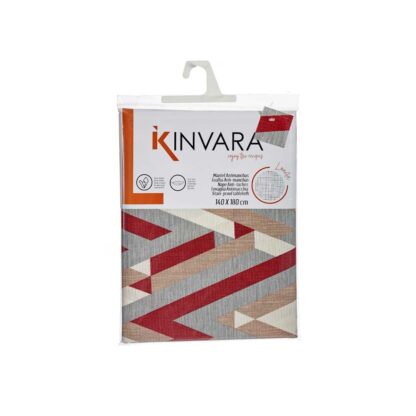 Τραπεζομάντηλο Kinvara ZIGI-21469-26 Μπορντό Καμβά 140 x 180 cm Ανθεκτικό στους λεκέδες Ρίγες (x10)