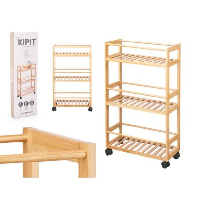 Ράφια Kipit WR5512 Φυσικό Bamboo πολυπροπυλένιο 44,5 x 75 x 20 cm (4 Μονάδες)