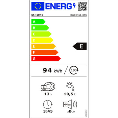 Πλυντήριο πιάτων Samsung DW60M6040FS/EC Χάλυβας 60 cm