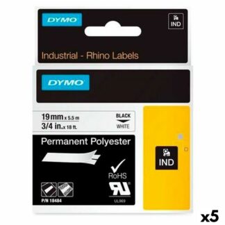 Πλαστικοποιημένη Ταινία για Στυλό Dymo D1 45800 LabelManager™ Μαύρο Διαφανές (5 Μονάδες)