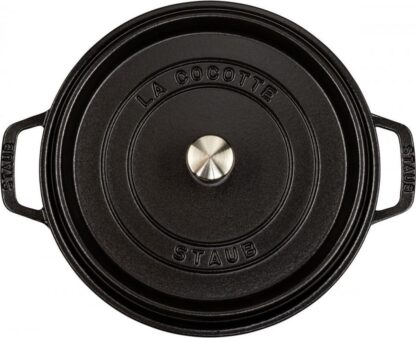 Staub Round Cocotte, 26cm cast iron, black