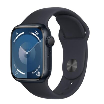 Apple Watch Series 9 Cellular Aluminium 41mm Αδιάβροχο με eSIM και Παλμογράφο (Midnight με Midnight Sport Band (S/M))