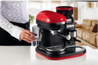 Ariete Moderna 1318/00 Μηχανή Espresso 1080W Πίεσης 15bar με Μύλο Άλεσης Κόκκινη
