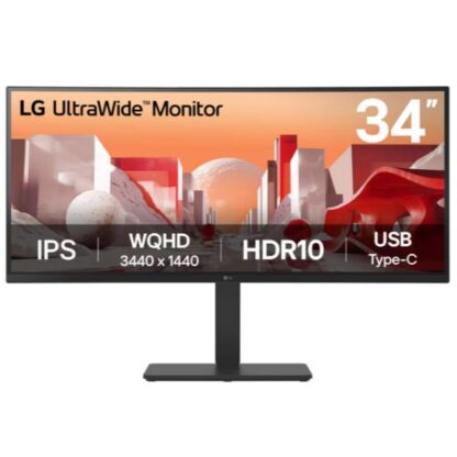 LG 34BA75QE-B Ultrawide IPS HDR Curved Monitor 34" QHD 3440x1440 με Χρόνο Απόκρισης 5ms GTG