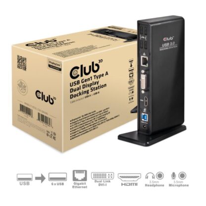 Club3D USB-A Docking Station με HDMI Ethernet Μαύρο (CSV-3242HD)