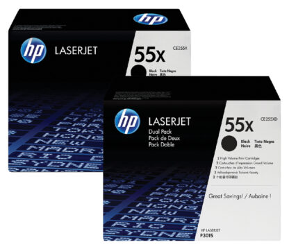 55X HP LASERJET DUAL PACK BLACK PRINT CARTRIDGE FOR ENTERPRISE P3015