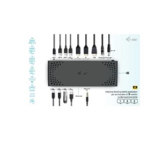 i-tec Gen 2 Pro Thunderbolt 4 Docking Station με HDMI/DisplayPort 4K PD Ethernet και σύνδεση 3 Οθονών Μαύρο
