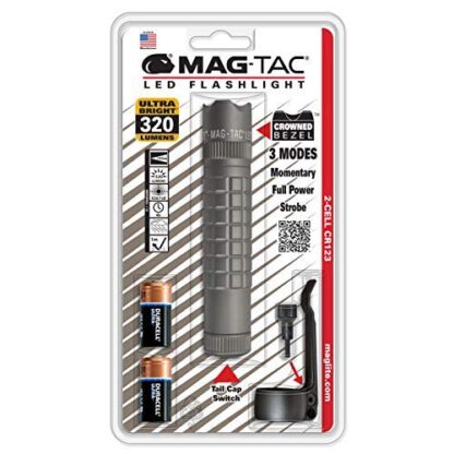 Maglite Mag-Tac crowned bezel Taschenlampe grau
