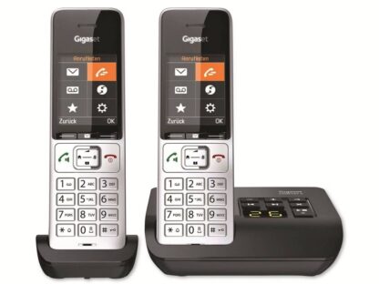 Gigaset Comfort 500A Ασύρματο Τηλέφωνο Duo με Ελληνικό Μενού Silver/Black