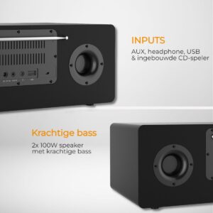 Denver Φορητό Ηχοσύστημα MIR-270B με Bluetooth / CD / Ραδιόφωνο σε Μαύρο Χρώμα Κωδικός: 111161100120