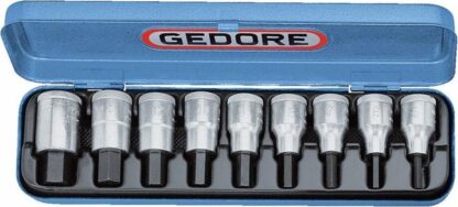 Gedore Καρυδάκια με Μύτες Allen και Καρέ Υποδοχής 1/2'' Σετ 9τμχ