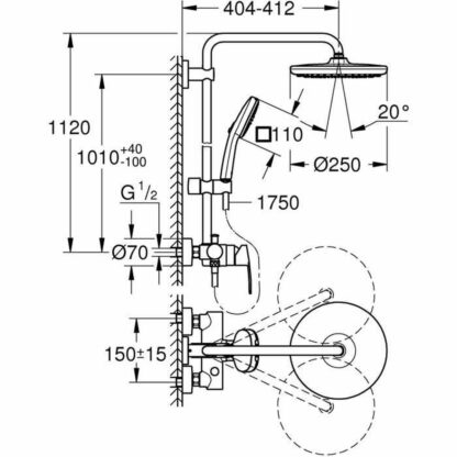 Στήλη ντους Grohe Vitalio Comfort 250