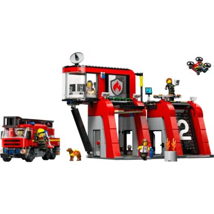 Playset Lego 60414 Fire station with Fire engine