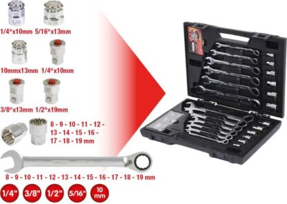 KS Tools GEARplus RINGSTOP Ratchet Ring Spanner-Set