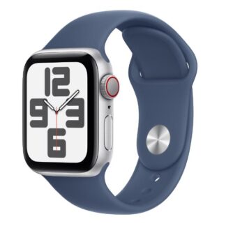 Apple Watch SE GPS + Cellular, Cassa 40 mm in alluminio color argento con Cinturino Sport