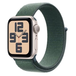 Apple Watch SE GPS, Cassa 40 mm in alluminio galassia con Sport Loop verde lago