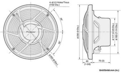 Pioneer Σετ Ηχεία Σκάφους Αδιάβροχα 8" με 40W RMS Λευκό Κωδικός: TS-MR2040