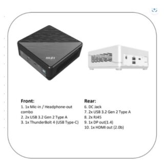 MSI Cubi 5 12M-088XIT Mini PC (Core i5-1235U/8GB DDR4/512GB SSD/No OS)