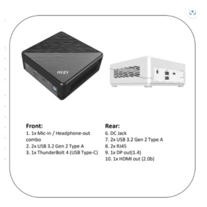 MSI Cubi 5 12M-004EU Mini PC (Core i3-1215U/8GB DDR4/256GB SSD/W11 Pro)