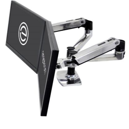 Ergotron LX Βάση Γραφείου για 2 Οθόνες έως 27" με Βραχίονα Ασημί