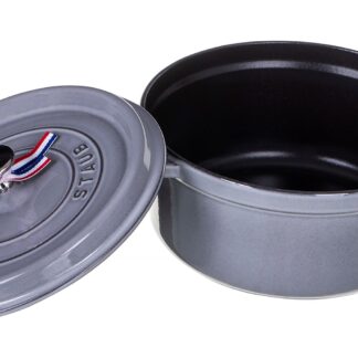 Staub Round Cocotte, 24cm cast iron, graphite grey