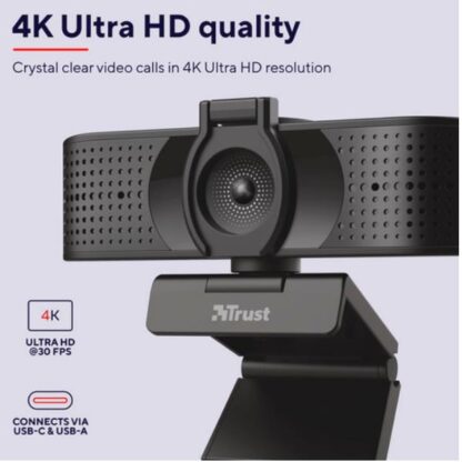 WEBCAM ULTRA HD 4K - TRUST TEZA - FILTRO PRIVACY - NERO