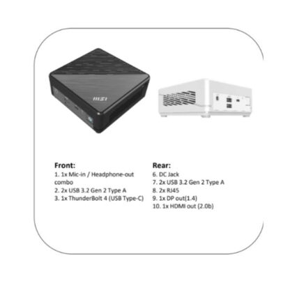 MSI Cubi 5 12M-088XIT Mini PC (Core i5-1235U/8GB DDR4/512GB SSD/No OS)