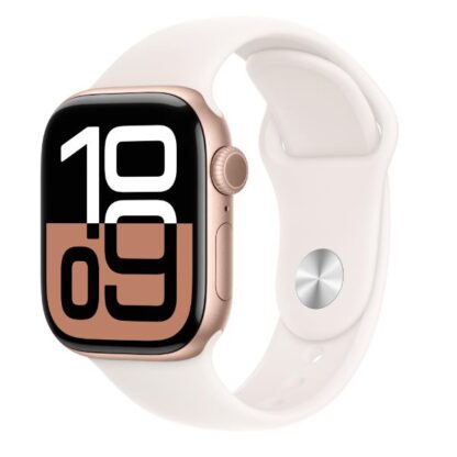 Apple Watch Series 10 GPS, Cassa 42 mm in alluminio color oro rosa con Cinturino Sport ros