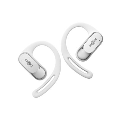 Shokz OpenFit Air Open Ear Bluetooth Handsfree Ακουστικά με Αντοχή στον Ιδρώτα και Θήκη Φόρτισης Λευκά