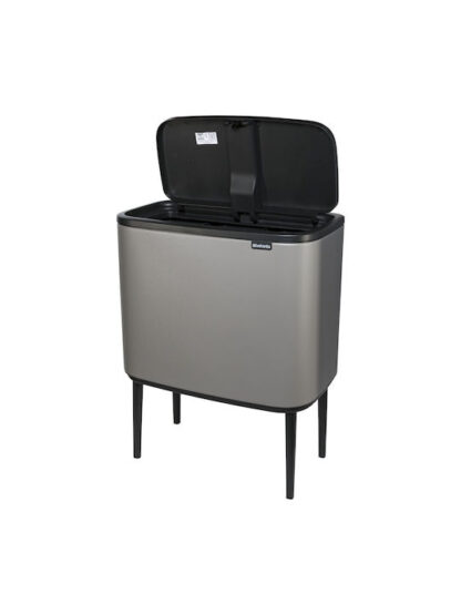 Brabantia Bo Κάδος Απορριμμάτων Πλαστικός Concrete Grey 33lt
