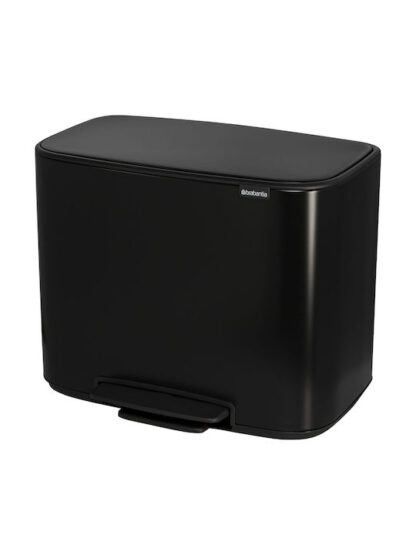 Brabantia Bo Κάδος Ανακύκλωσης Μαύρος με Πεντάλ 36lt