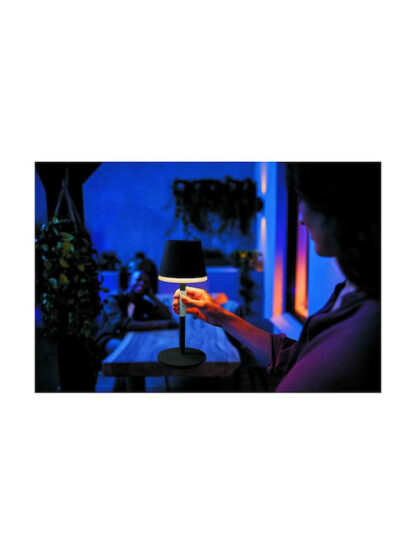 Philips Hue Go Μεταλλικό Πορτατίφ LED με Μαύρο Καπέλο και Βάση Κωδικός: 929003128501