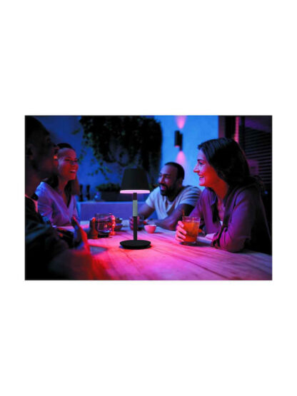Philips Hue Go Μεταλλικό Πορτατίφ LED με Μαύρο Καπέλο και Βάση Κωδικός: 929003128501