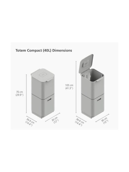 Joseph Joseph Waste Bin Totem 40 L Grey