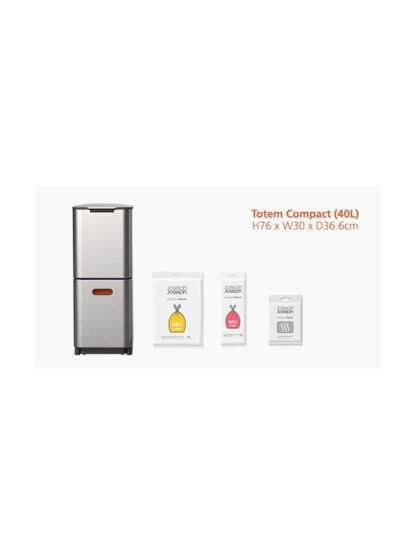 Joseph Joseph Waste Bin Totem 40 L Grey