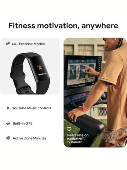 Fitbit Charge 6 Activity Tracker με Παλμογράφο Obsidian / Black Aluminum
