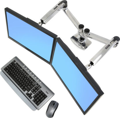 Ergotron LX Βάση Γραφείου για 2 Οθόνες έως 27" με Βραχίονα Ασημί