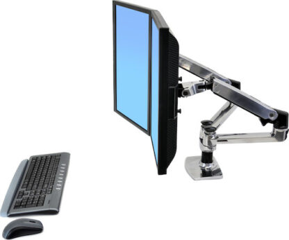 Ergotron LX Βάση Γραφείου για 2 Οθόνες έως 27" με Βραχίονα Ασημί