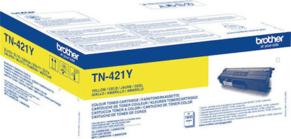 Brother TN-421Y Γνήσιο Toner Laser Εκτυπωτή Κίτρινο 1800 Σελίδων (TN-421Y)